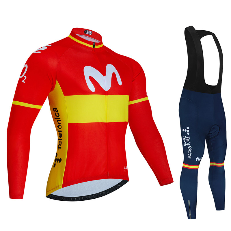 Cycling Gear Logo - Spanje Movistar Herfst Lange Mouw Wielertrui