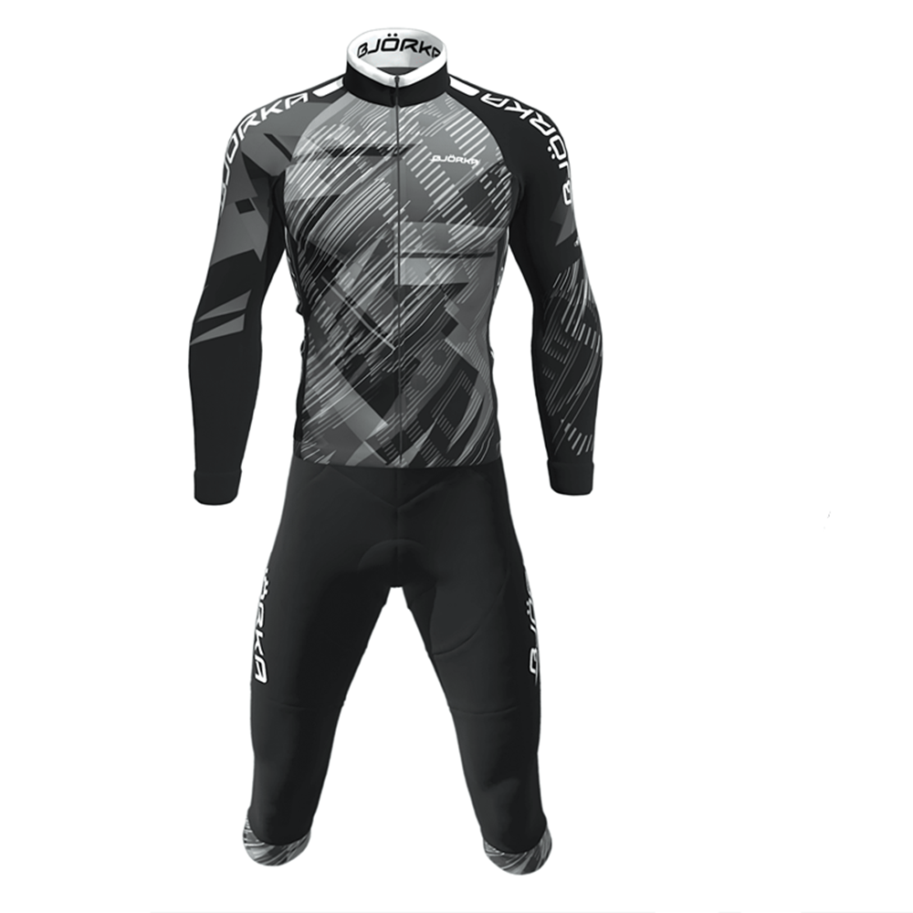Cycling Gear Logo - Lente/Herfst Bjorka Fietsen Lange Mouwen Bib