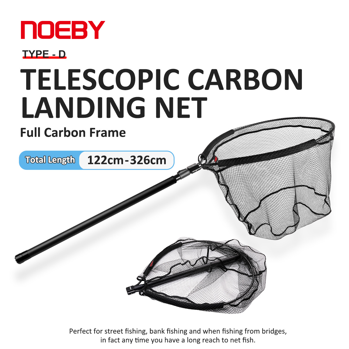 Cycling Landing Gear - NOEBY Telescopisch Schepnet Volledig Carbon Frame