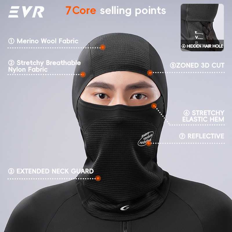 EVR Winterwollen gezichtsmaske - Cycling Gear In Winter recensie en prijs